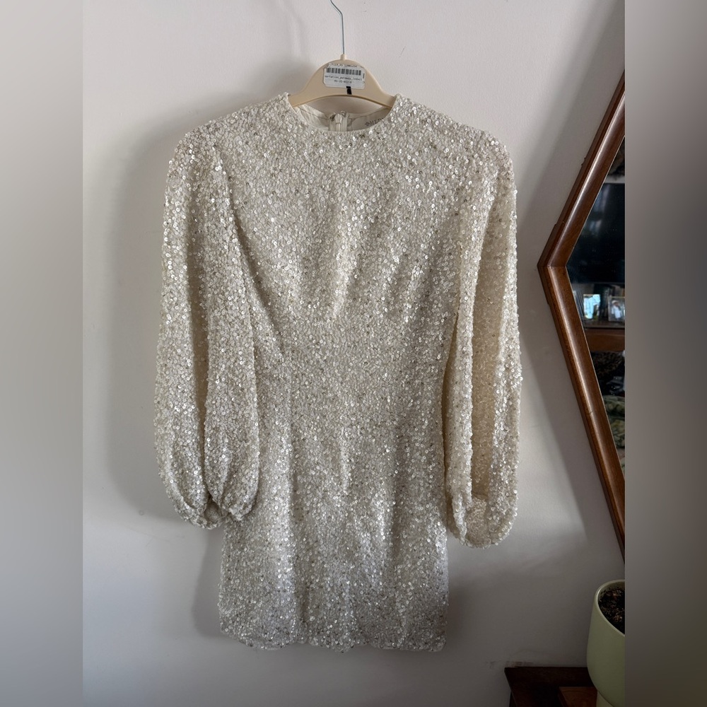 BHLDN Bridal Elegant Cream Sequin Dress
